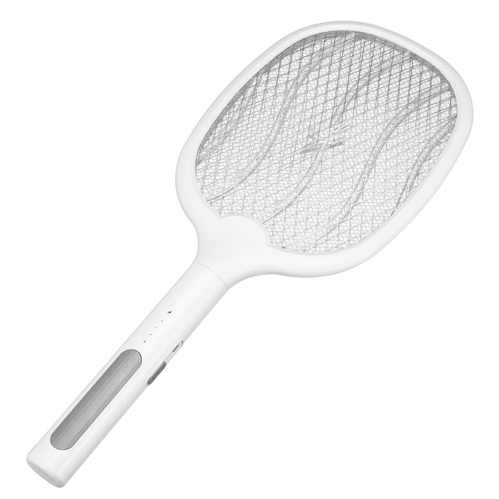 2 In 1 Electronic Fly Swatter Three-Layer Large Grid Intelligent Electric Mosquito Swatter With LED Light 1200mAh 3500V USB Rechargeable - Image 2