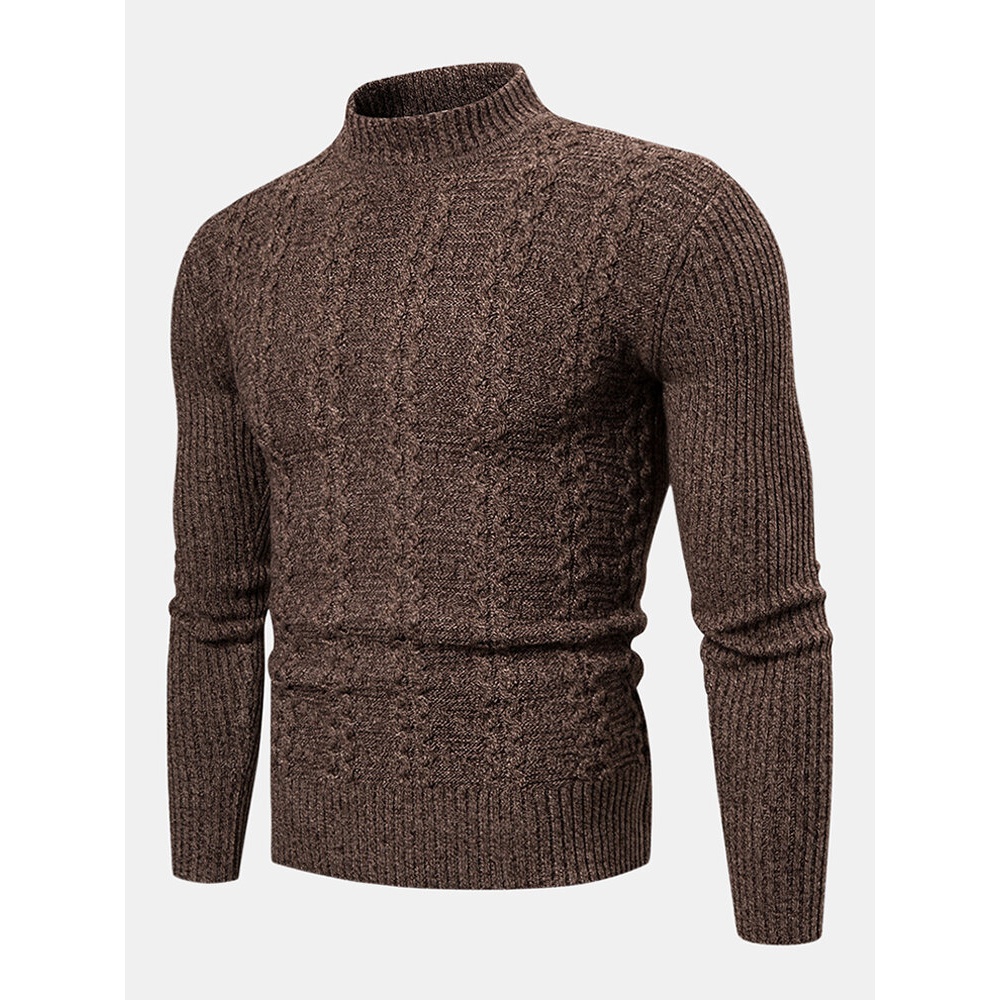 Men's New Fashion Trend Twisted Long-sleeved Casual Sweaters - M Dark Grey