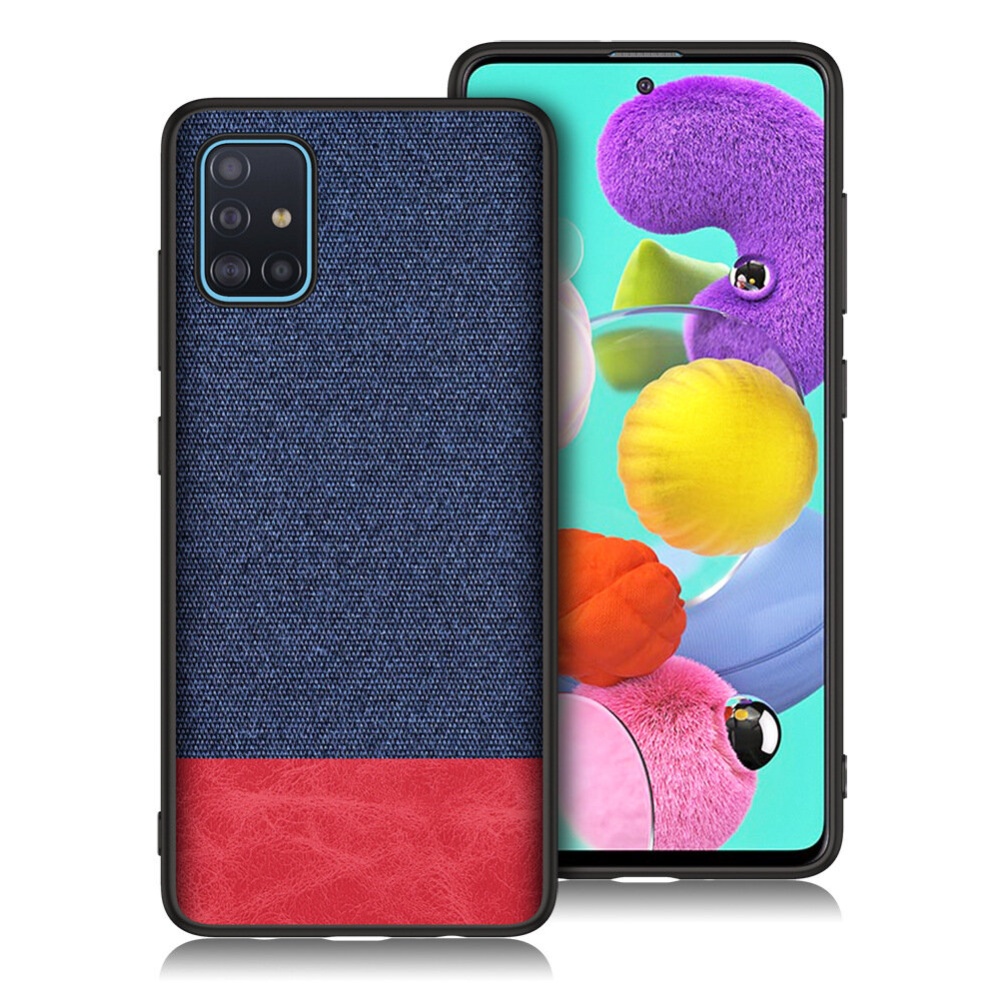 Luxury Cotton Cloth Shockproof Anti-sweat Protective Case for Samsung Galaxy A71 2019 - Black - Image 2