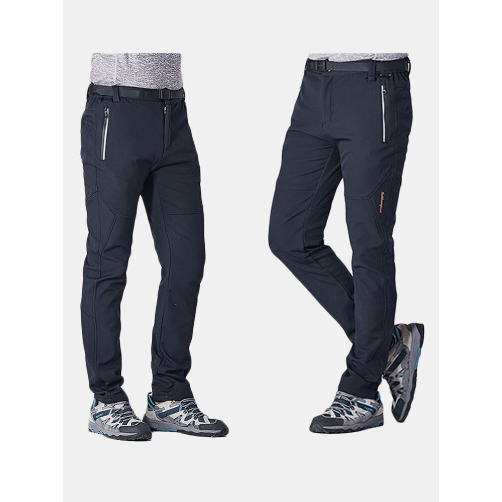 Mens Winter Outdoor Waterproof Thicken Casual Pants - 4XL Black