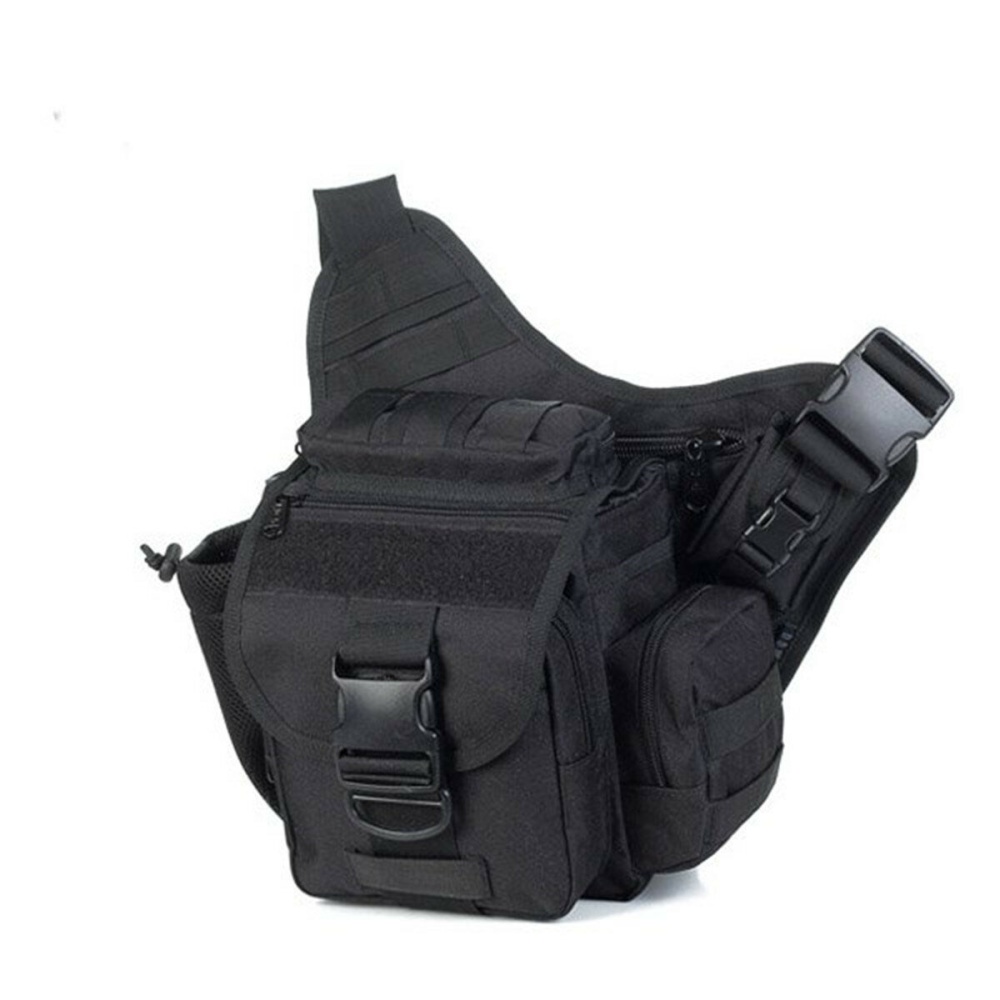 5L Cycling Storage Bag Lightweight Multi-functional Tactical Saddle Bag Shoulder Bag for Hiking Camping Trekking - Brown - Image 2