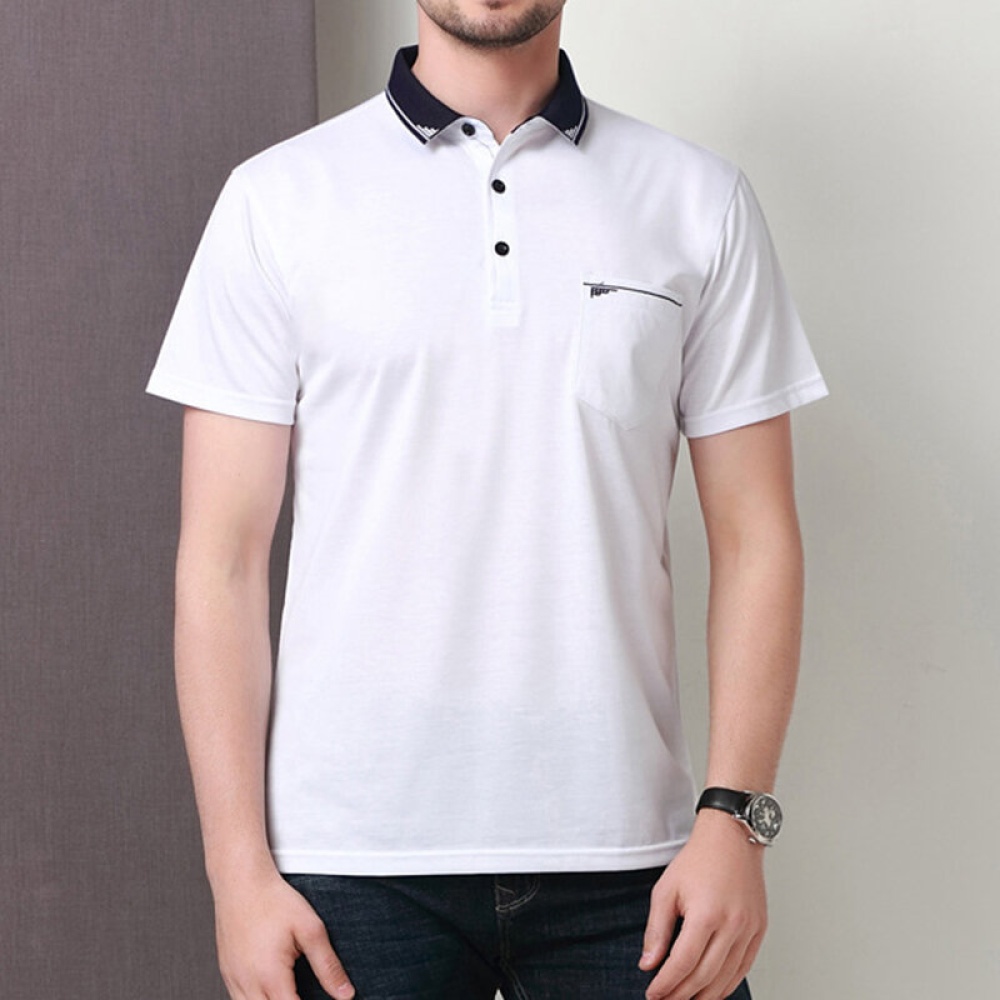 Men's Business Casual Short Sleeved Golf Shirts - XL Wine Red