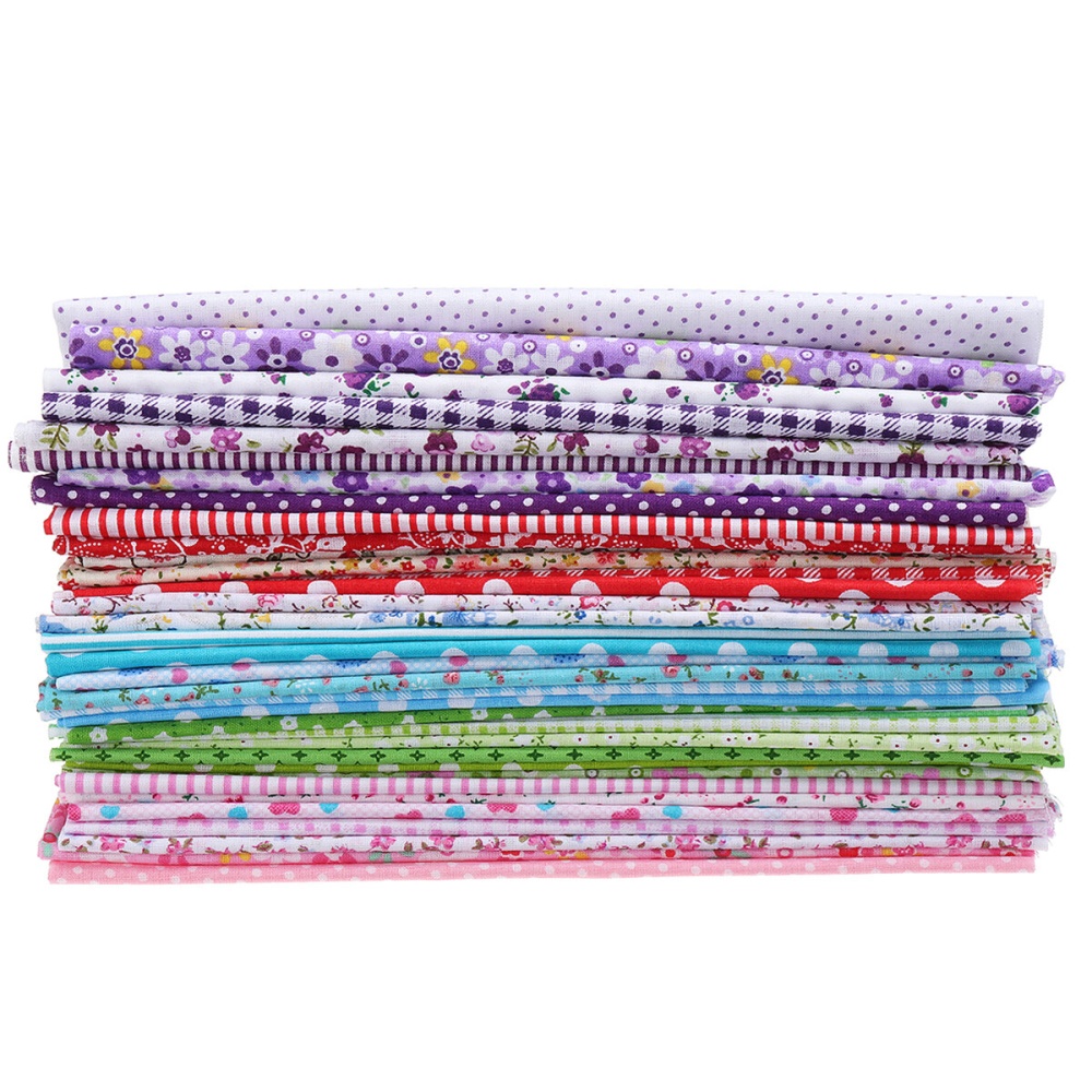 50x50cm 7pcs Sheet Patchwork DIY Sewing Mixed Style Floral Print 100% Cotton Fabric Cloth Material - Red