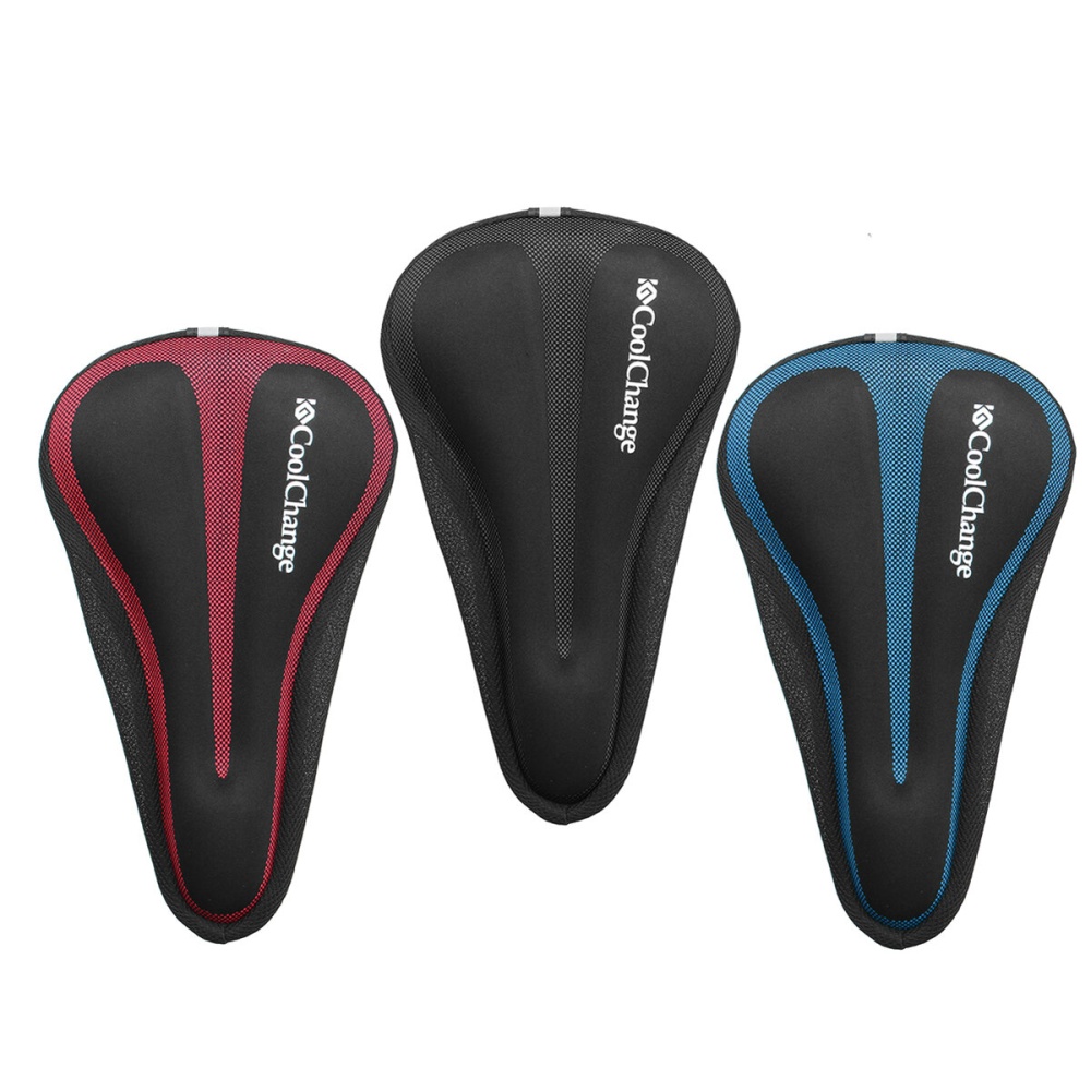 CoolChange Soft Breathable Bike Saddle Cushion Cover Shookproof Silicone Seat Pad For Road Bicycle MTB Bikes - Blue - Image 2