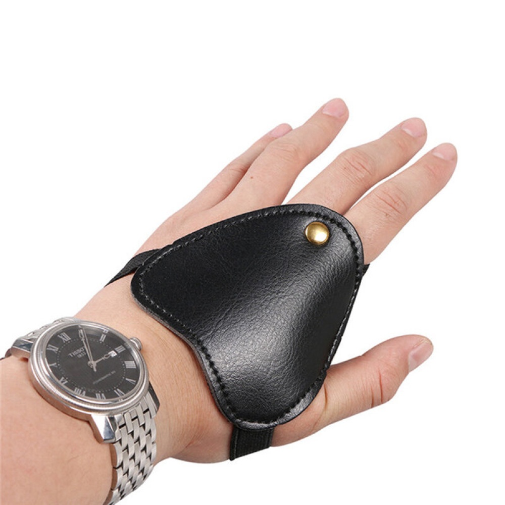 Microfiber Mini Archery Hand Guard Glove Bow Arrow Hunting Shooting Protective Finger Guard - Black