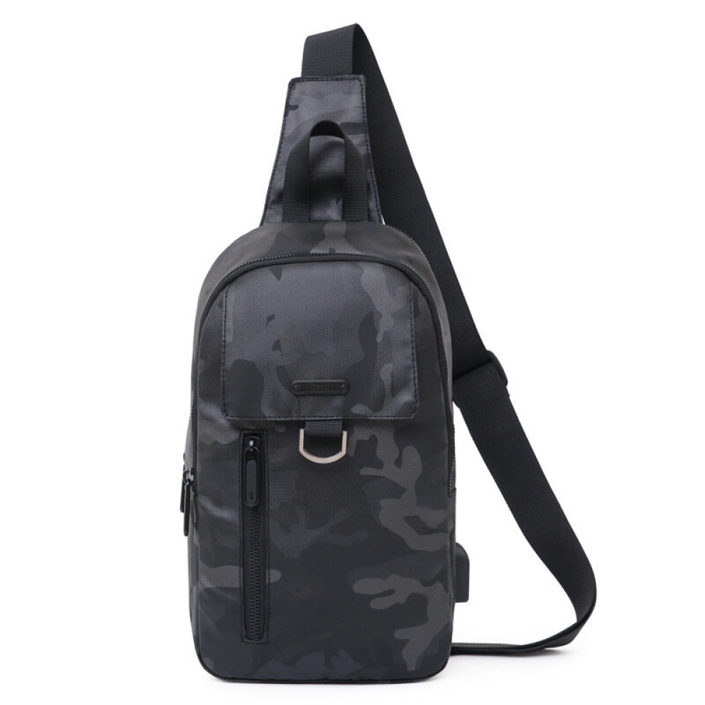 Camouflage with USB Charging Port Breathable Lightweight Mobile Phone Messenger Bag Chest Bag - Blue - Image 2