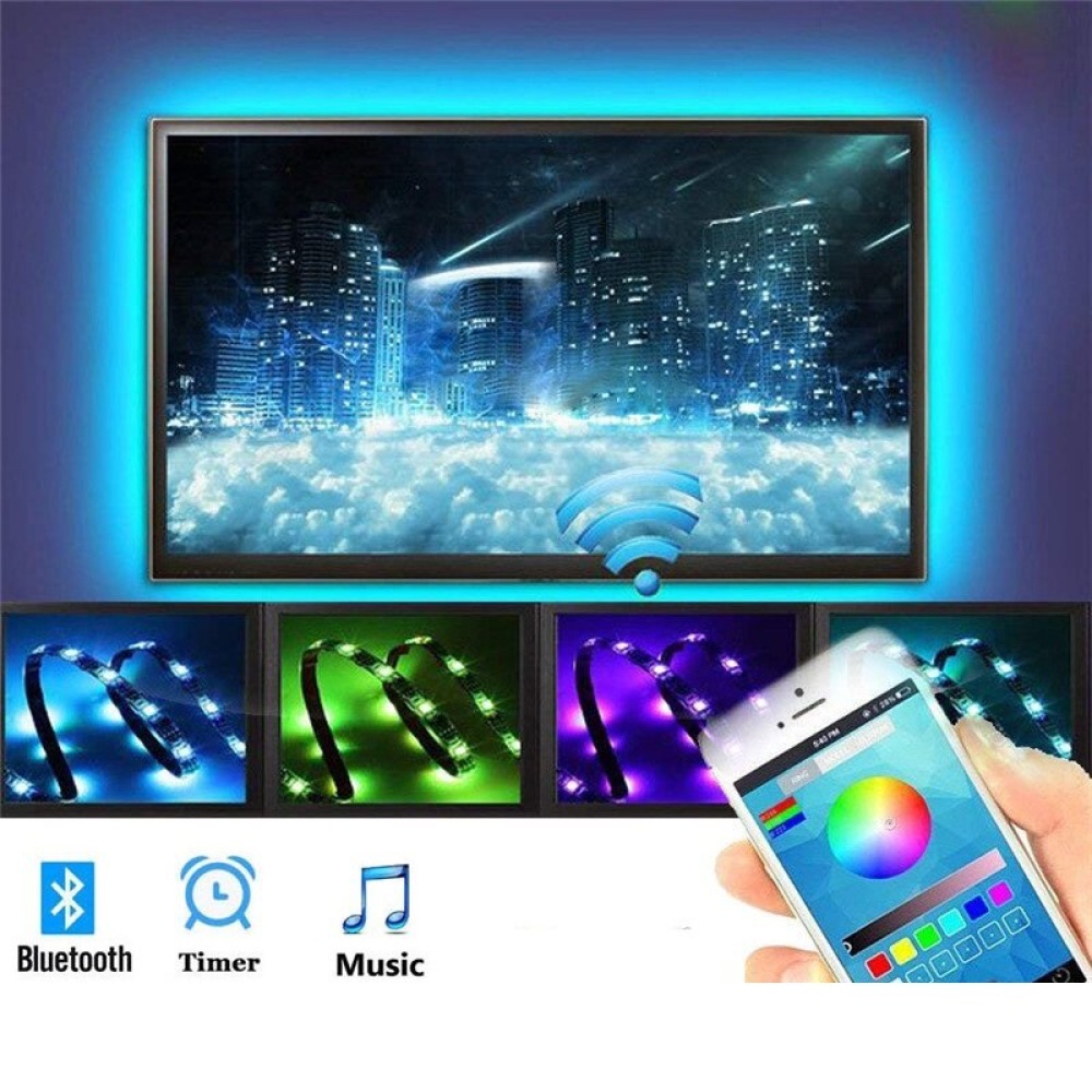 5050 RGB LED Strip Light 5V USB Lights Flexible Strip Lights Smart APP Control  Decorations Clearance  Decorations Lights - 1M - Image 2