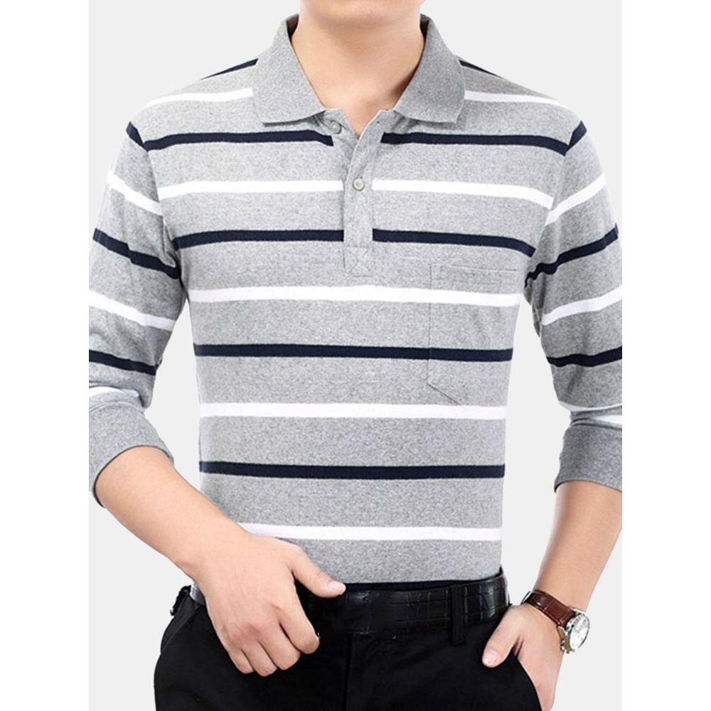 Men's Casual Long-sleeved T-shirts - XS Black