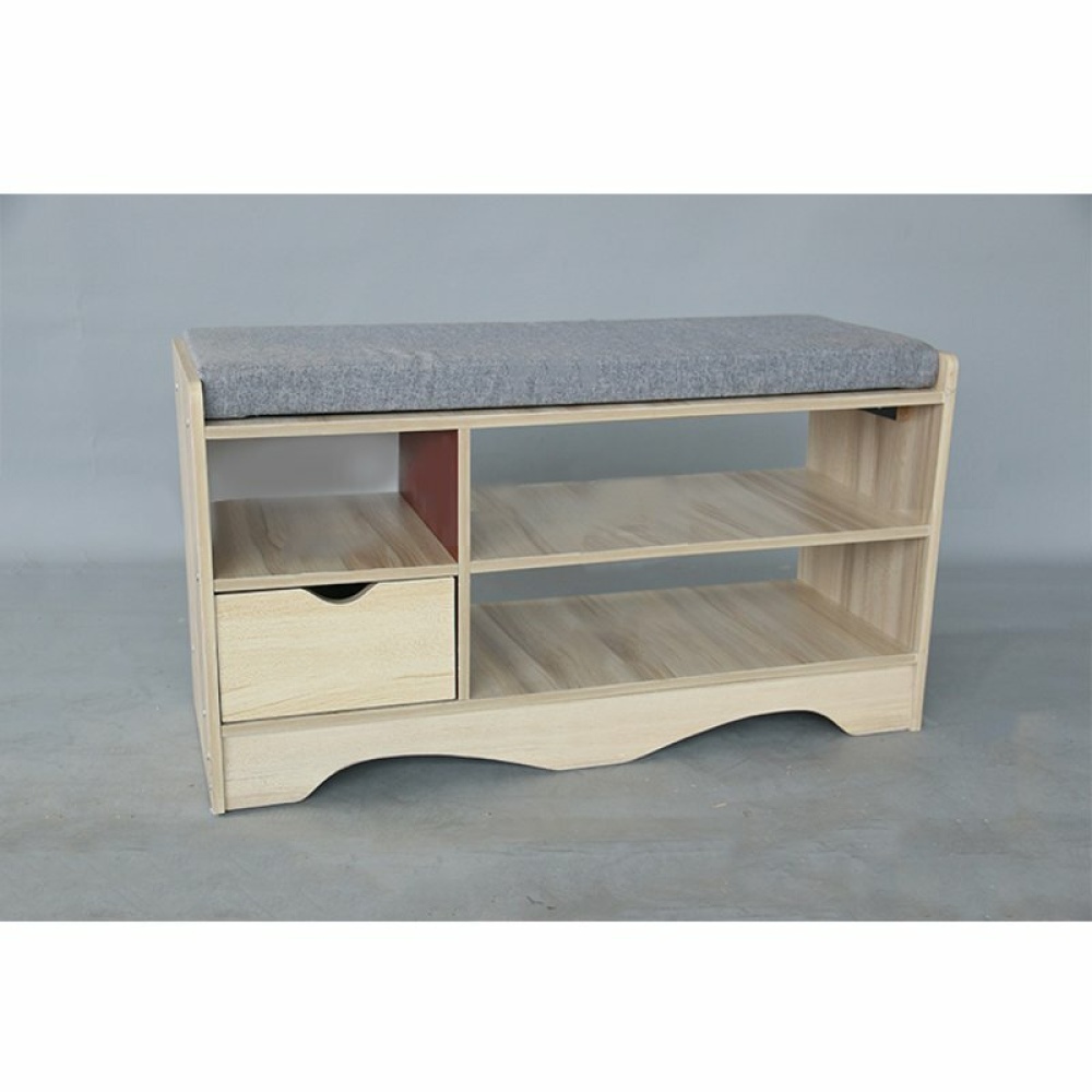 80cm Wood Shoe Cabinet Storage Bench Organizer Rack Cupboard Entryway Hallway Shoe Rack Storage Bench - Image 2