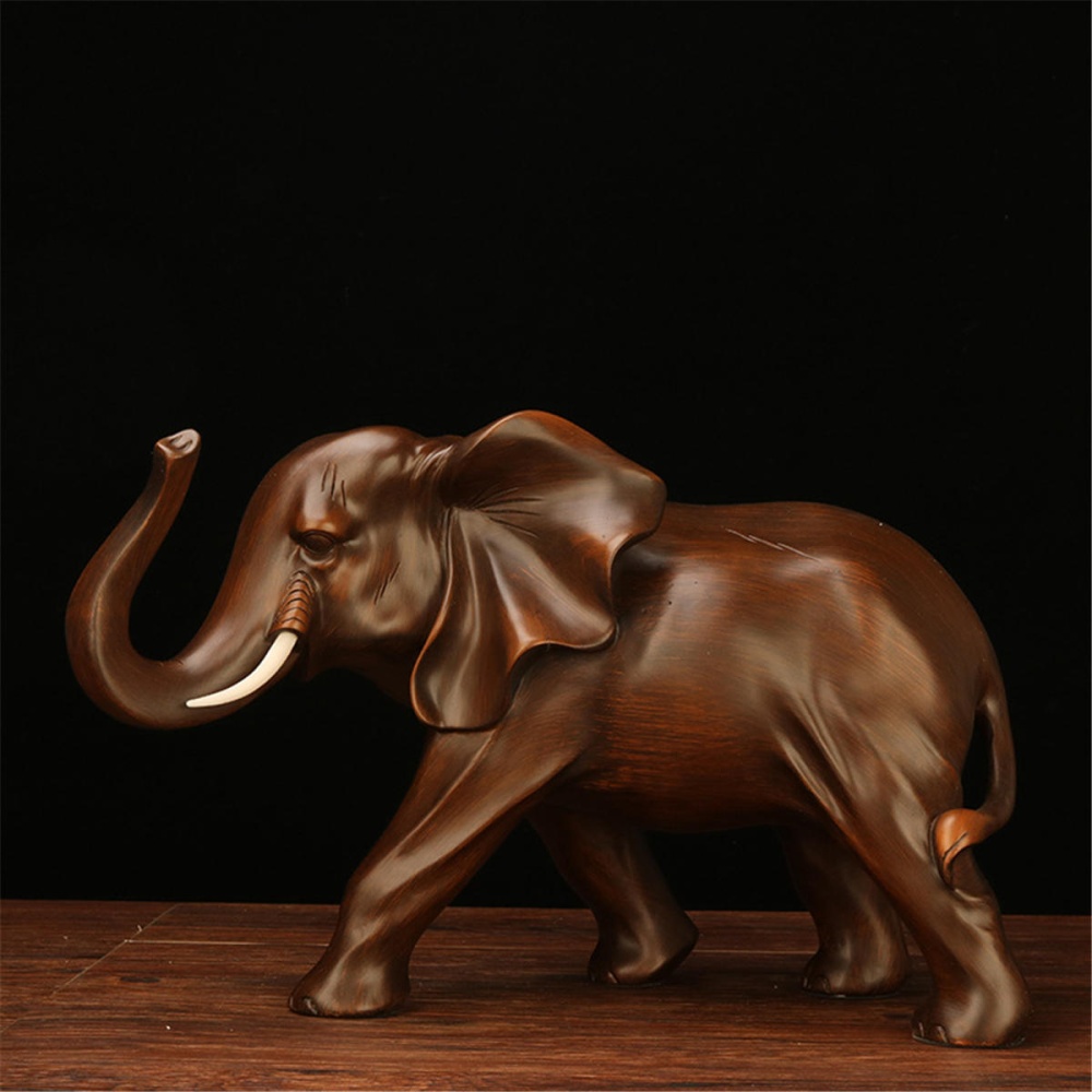 Resin Elephant Statue Fortune Mascot Living Room Cabinet TV Office Home Decorations - #1 - Image 2