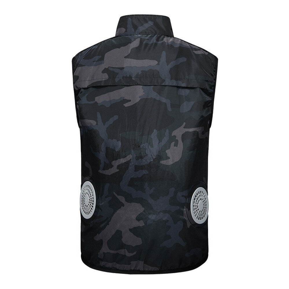 Summer Cooling Vest Air Condition Jacket Multi-pocket Smart Fan Sun Protection Working Jacket Outdoor Hiking - S - Image 2