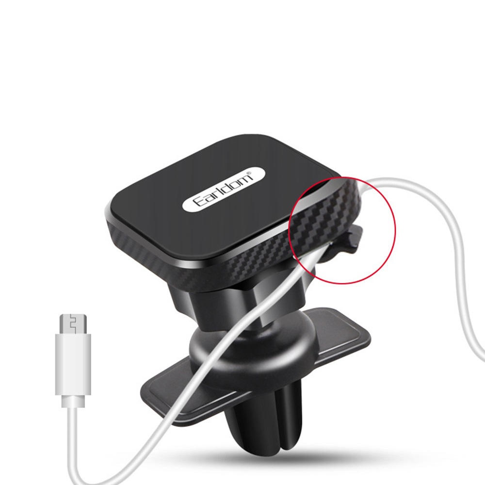 Earldom Universal Magnetic 360 Degree Rotation with Cable Clip Air Vent Car-Mount Phone Holder For 4.0-7.0 Inch Smart Phone - Image 2