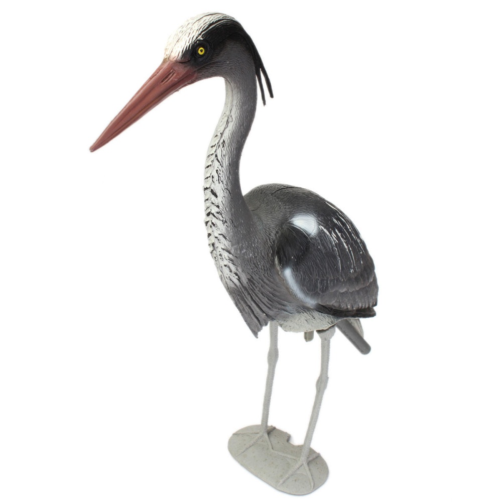 Large Plastic Resin Decoy Heron Garden Decorations Bird Scarer Fish Pond Koi Decorations