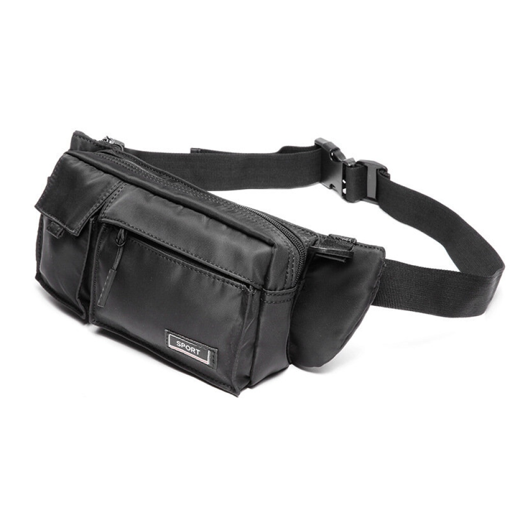 Outdoor Sport Multifunctional Multi-Pockets Waterproof Oxford Cloth Adjustable Belt Waist Pack Crossbody Shoulder Bag - Black - Image 2