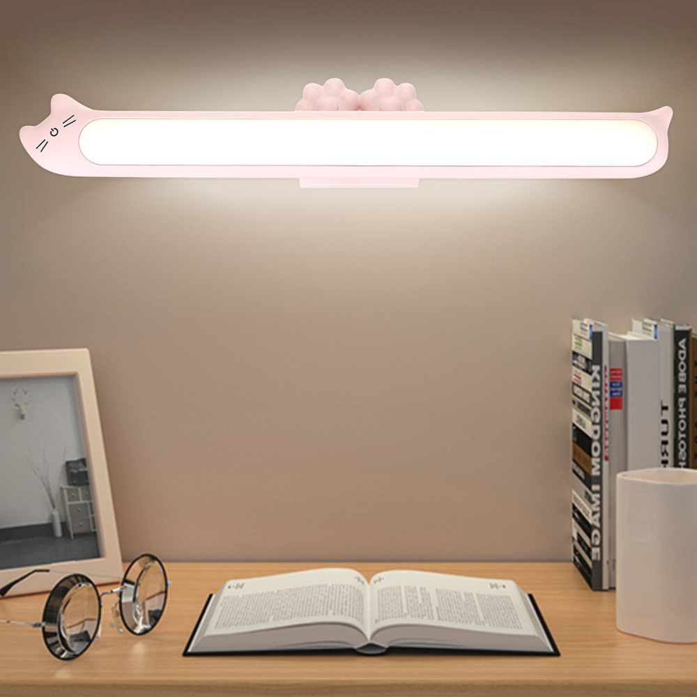 USB Rechargeable LED Table Lamp Learn Reading Bathroom Mirror Wall Light Sticky Room - White Wired Powered - Image 2