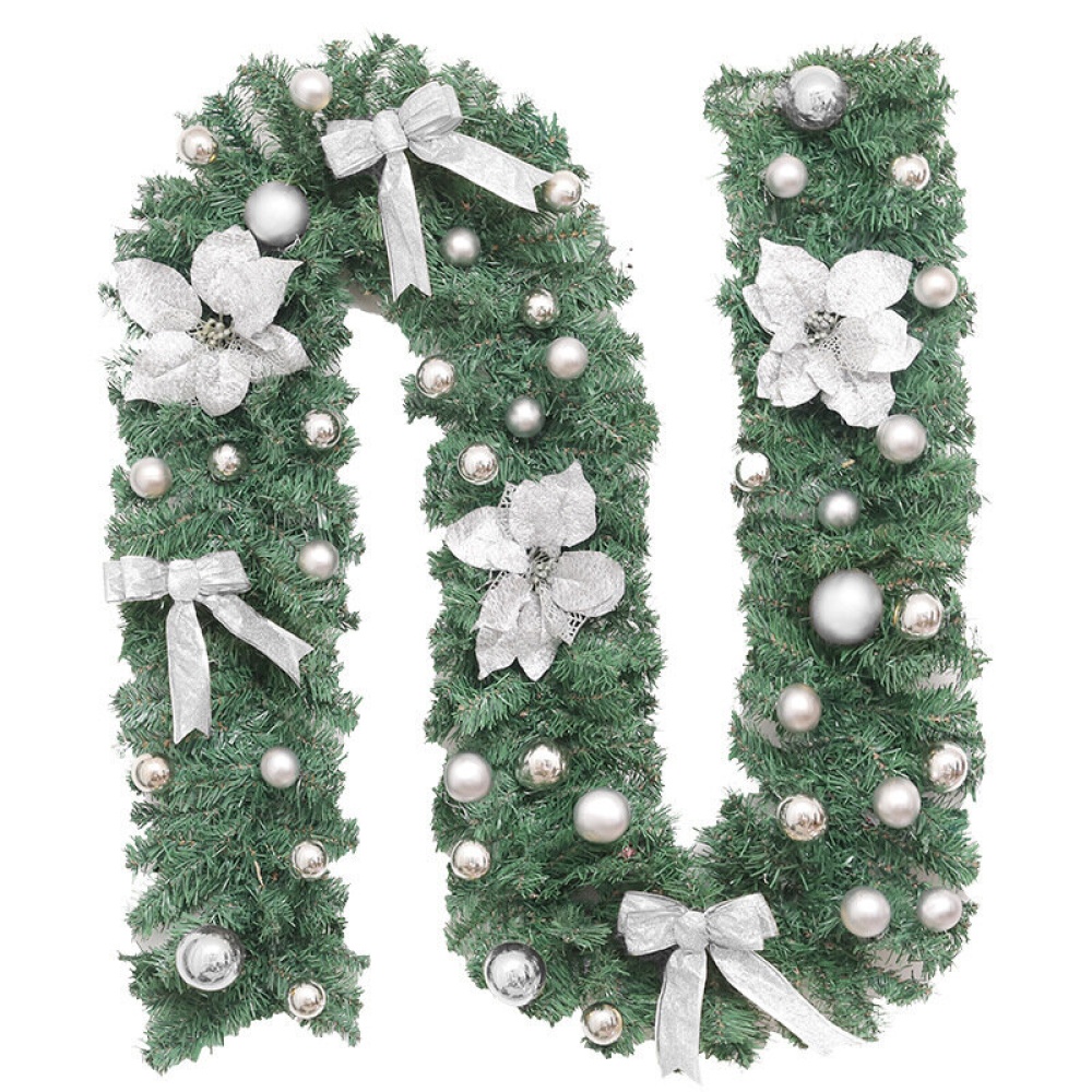 2.7m  Tree Wreath Door Hanging Garland Window Ornament Xmas Party Decor  Decoration - Gold+Decorations+Light - Image 2