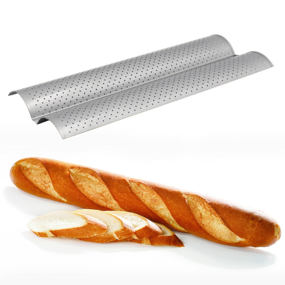 2/3 Grooves Alloy Non Stick French Bread Baking Tray Baguette Pan Tin Tray Bakeware Mold - #4 - Image 2