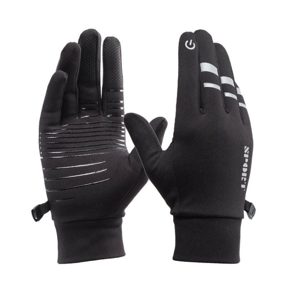 Winter Skiing Gloves Touch Screen Outdoor Snowboarding Windproof Thermal Warm - XL Black
