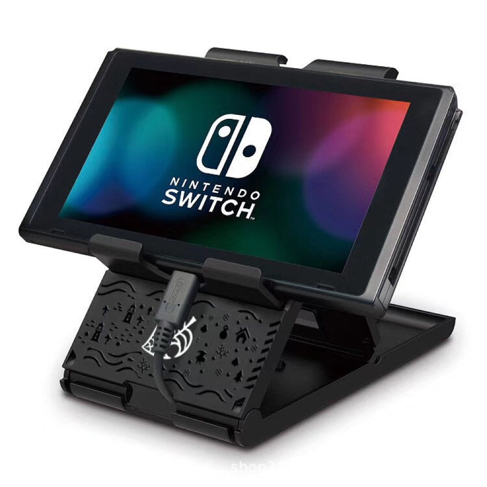 Foldable Adjustable Heat Dissipation NS Game Console Stand Phone Holder With 7 Card Holders For Nintendo Switch - Black - Image 2