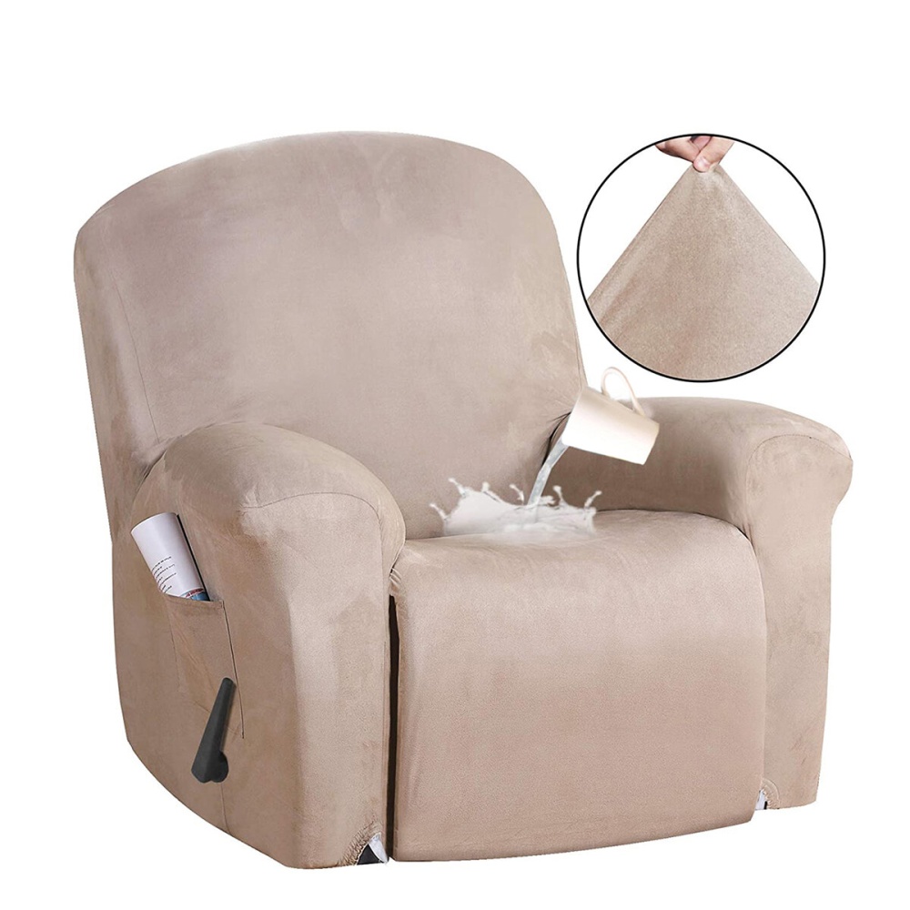 4Pcs/set Recliner Chair Covers Full Coverage Elastic Sofa Seat Protector Stretch Slipcover Armchair Cover Home Office Furniture Decorations - Grey - Image 2