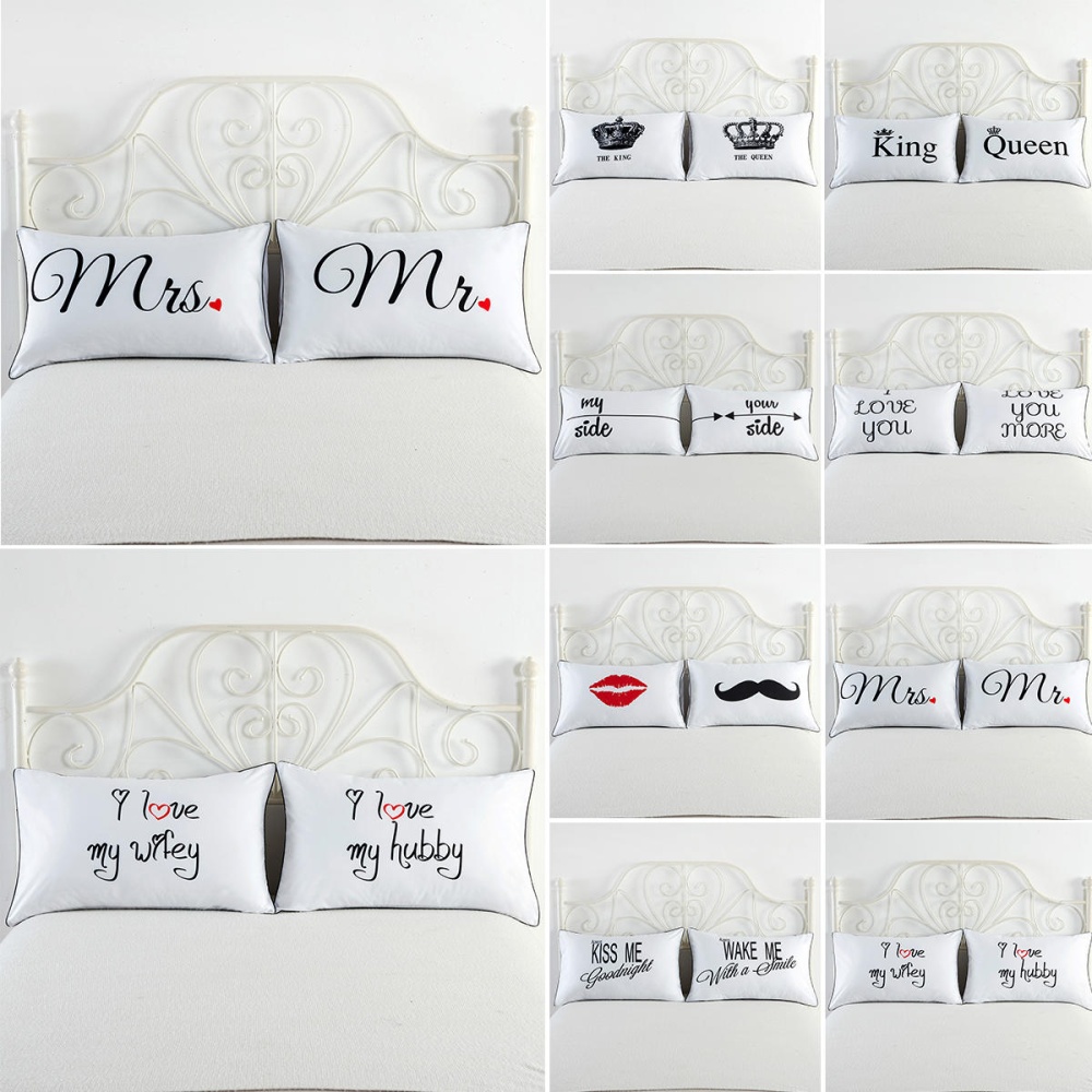 2PCS White Cotton Home Hotel Decor Standard Pillow Case Bed Throw Cushion Cover - 4# - Image 2