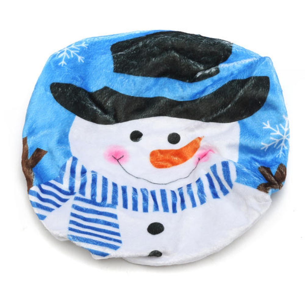 43x48cm Plush Printing Black Hat Snowman  Toilet Cover Home  Decorations - #1 - Image 2