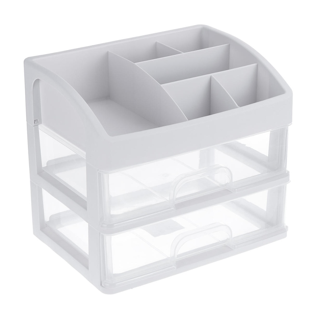 1/2/3 Layers Clear Desktop Comestics Makeup Storage Drawer Organizer Box Container - D. - Image 2