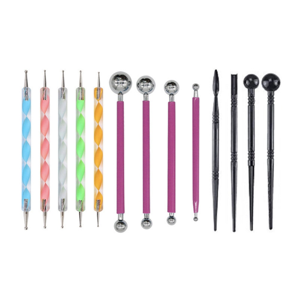 13pcs Mandala Pen Dotting Rock Dot Nail Art Paint Stencil Painting Tools Kit - Set 1 - Image 2