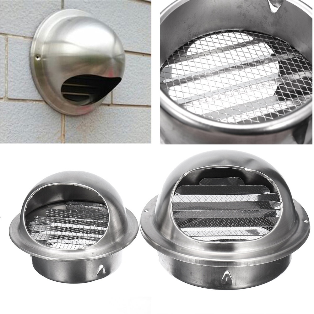 Wall Air Vent Ducting Ventilation Exhaust Grille Cover Outlet Stainless Steel - 150mm - Image 2