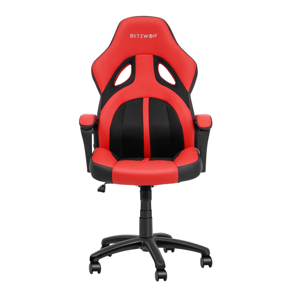 BlitzWolf® BW-GC3 Racing Style Gaming Chair PU + Mesh Material Red Color Streamlined Design Adjustable Height Widened Seat Home Office - Image 2