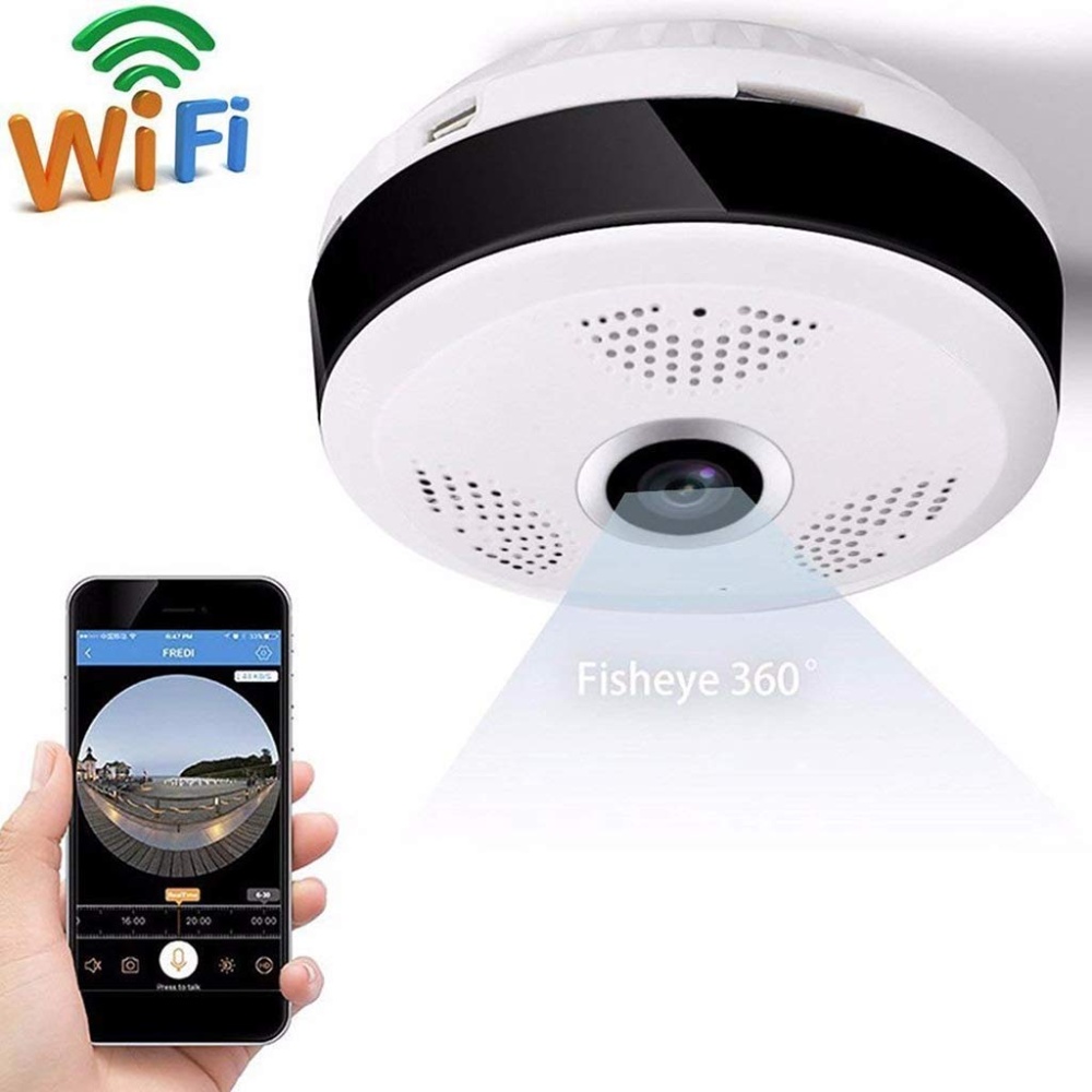 Small UFO Shaped Panoramic WIFI Camera 360 Degree Monitor 960P HD Smart US Plug - Image 3