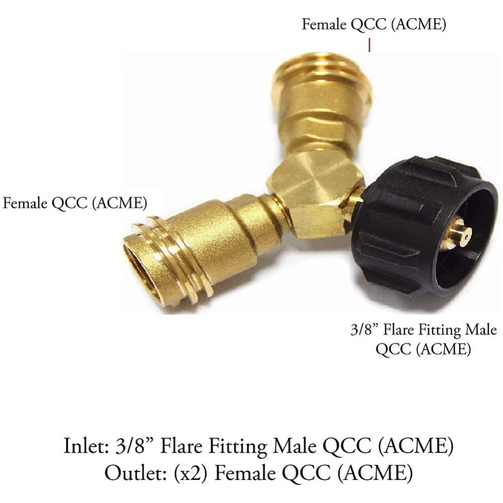 Y-type Distributor Adapter Hose Kit Brass Qcc Interface Connected To Gas Cylinder Black - Image 2