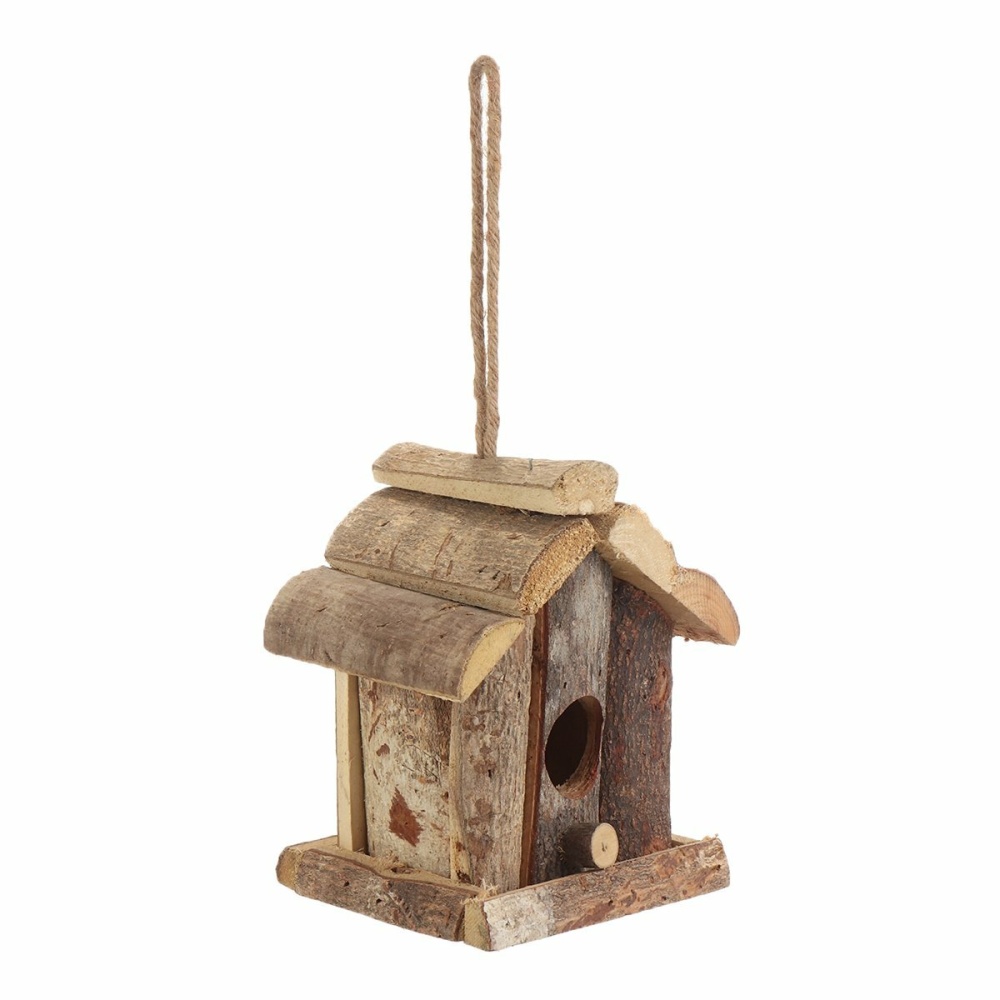 Vintage Wooden Bird House Nesting Box Small Wild Birds Nest Home Garden Decoration - Image 2