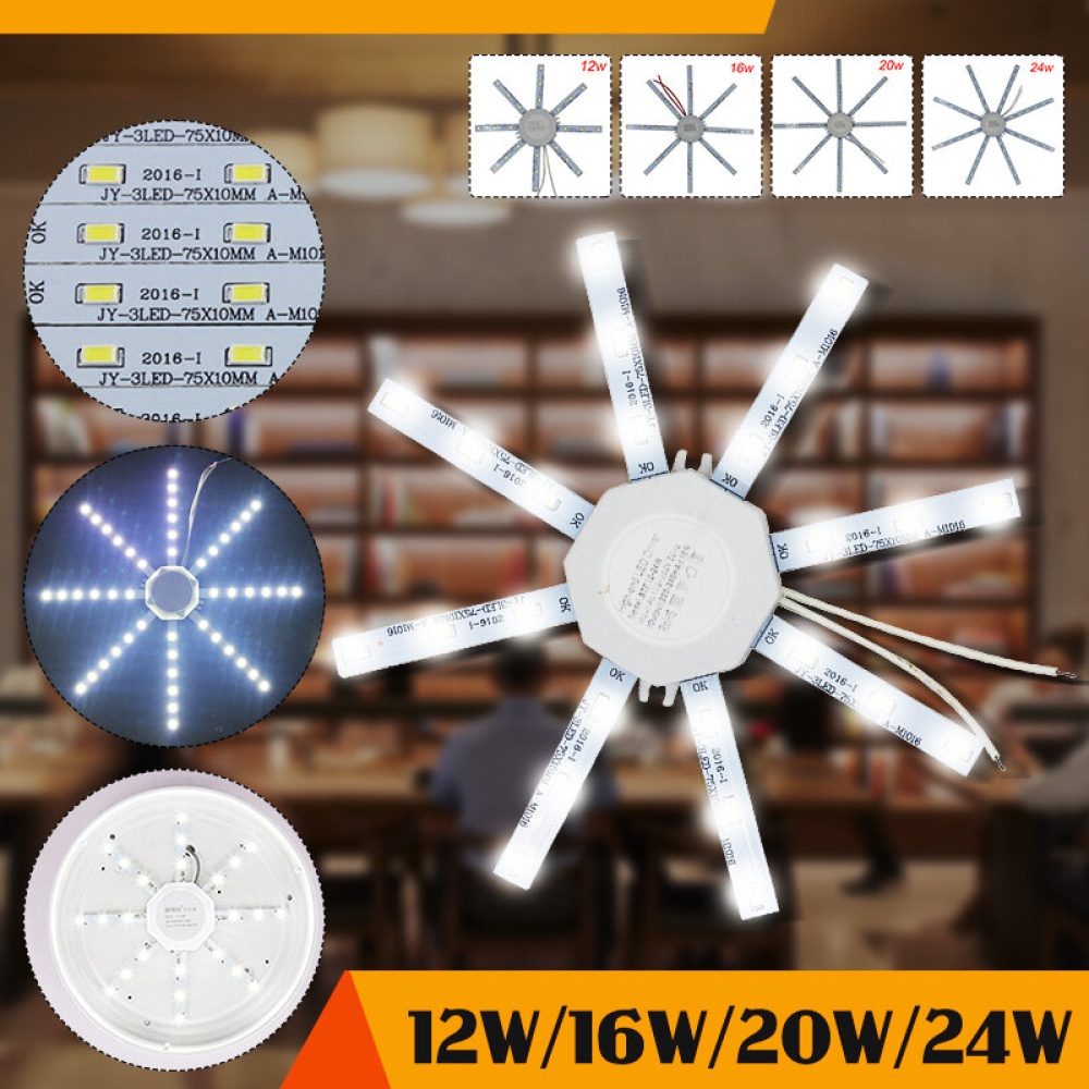 LED Ceiling Lamp Octopus Indoor Light Board Energy Saving 220V 12W 16W 20W - 12W Warm Light - Image 2