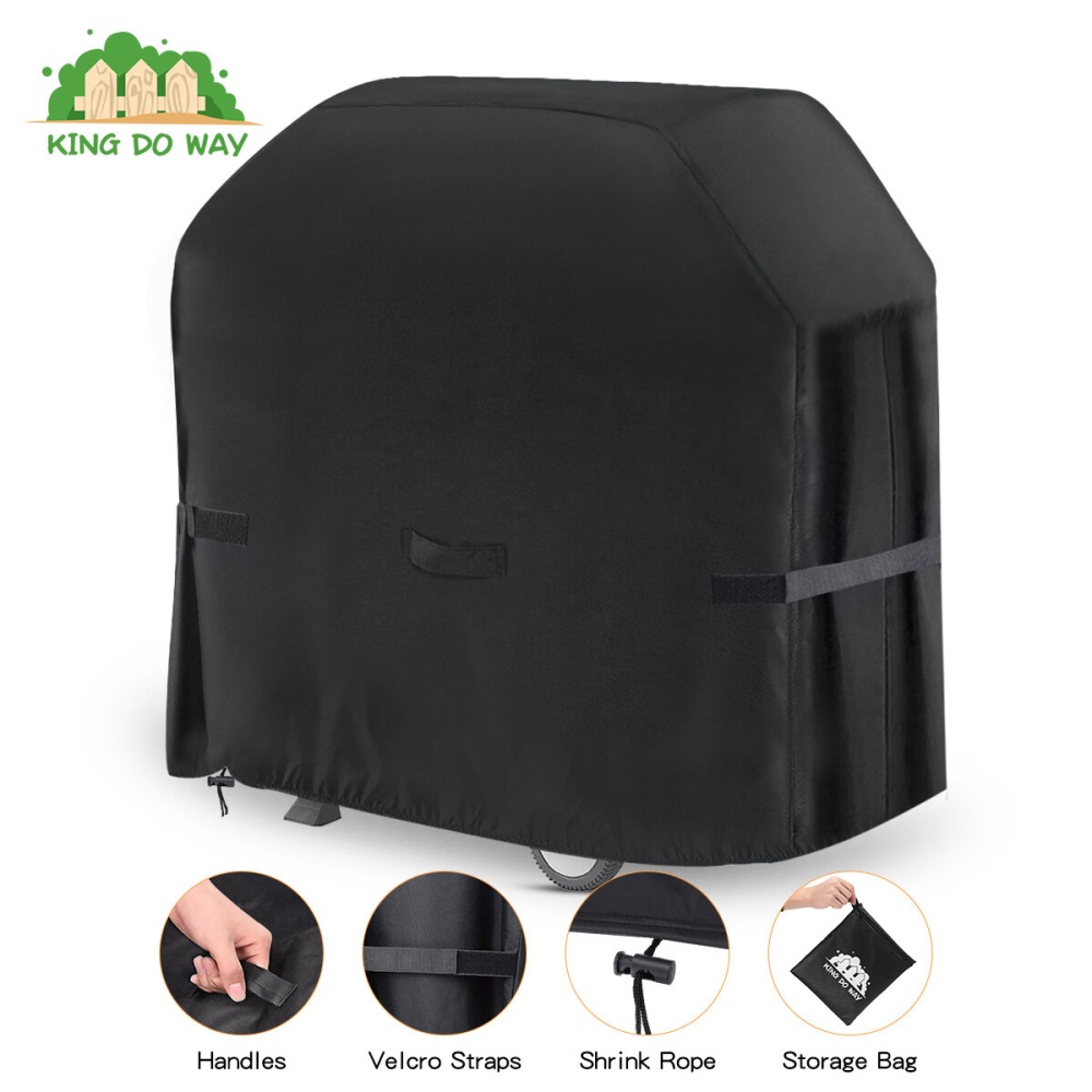 58 inch Grill Cover Heavy Duty Waterproof BBQ Grill Cover with Handle Straps Storage Bag and Shrink Rope Outdoor RipProof Dust-Proof Anti-UV for Webe - Image 2