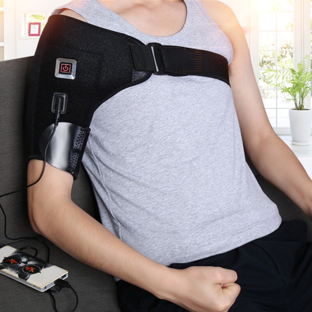 Electric Heated Shoulder Brace Support Belt Adjustable Shoulder Back Support Wrap Belt Band Winter Joint Care Pain Relief Bandage - Image 2