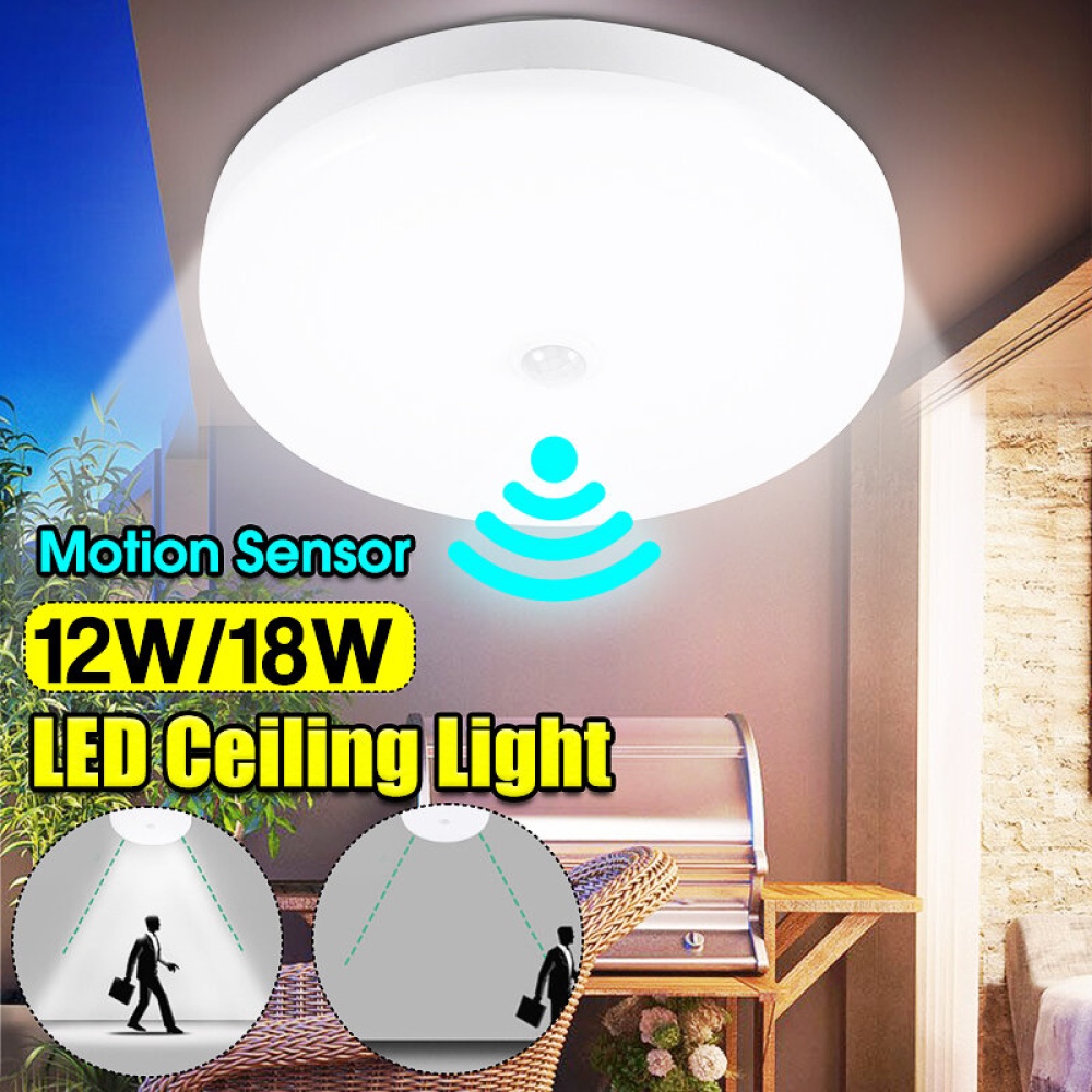 12W 18W Intelligent Motion Sensor LED Ceiling Light Non-dimmable Home Fixture Detective Lamp AC220V - 12W - Image 2