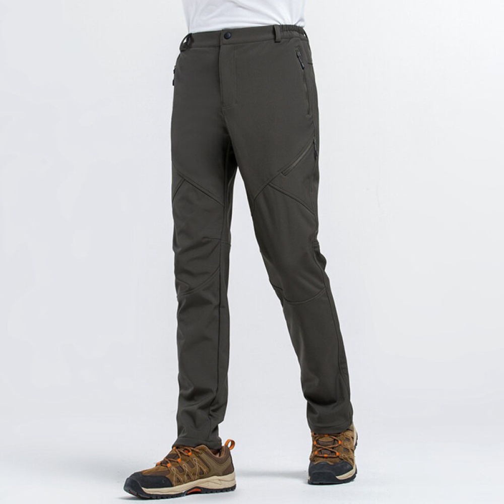 Soft Shell Fleece Lining Thermal Pants - M Gray - Image 2