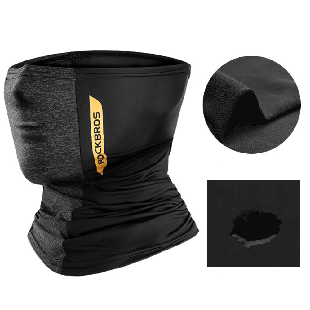 ROCKBROS Balaclava Scarves Absorb Sweat Breathable Neck Scarf Anti-UV Windproof Running Cycling Tactical Face Mask - Black