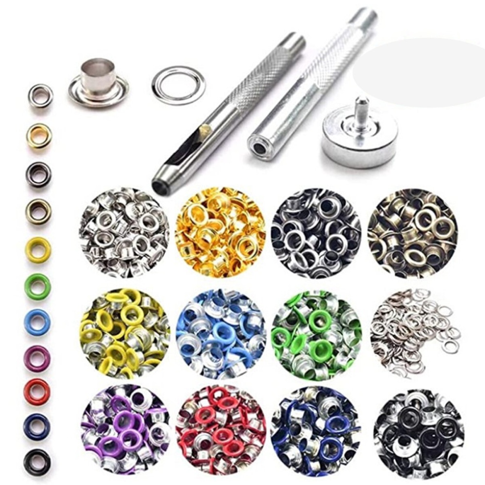 600PCS Grommets Set Durable Clothing Metal Eyelets Button With Installation Tool - Image 2