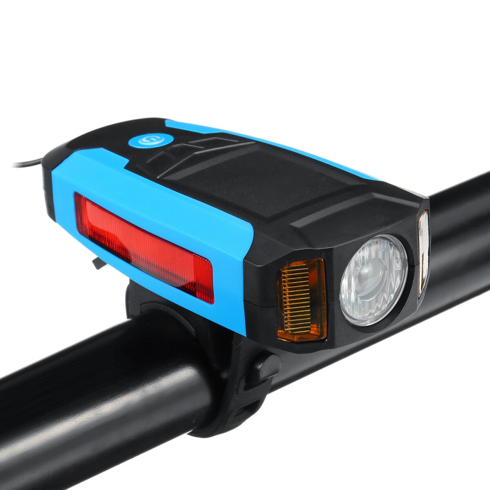 3-in-1 300LM COB Bike Headlight LCD Screen 5-Modes Bicycle Frame Lamp 130dB Bike Horn Waterproof Outdoor Cycling - Red - Image 2