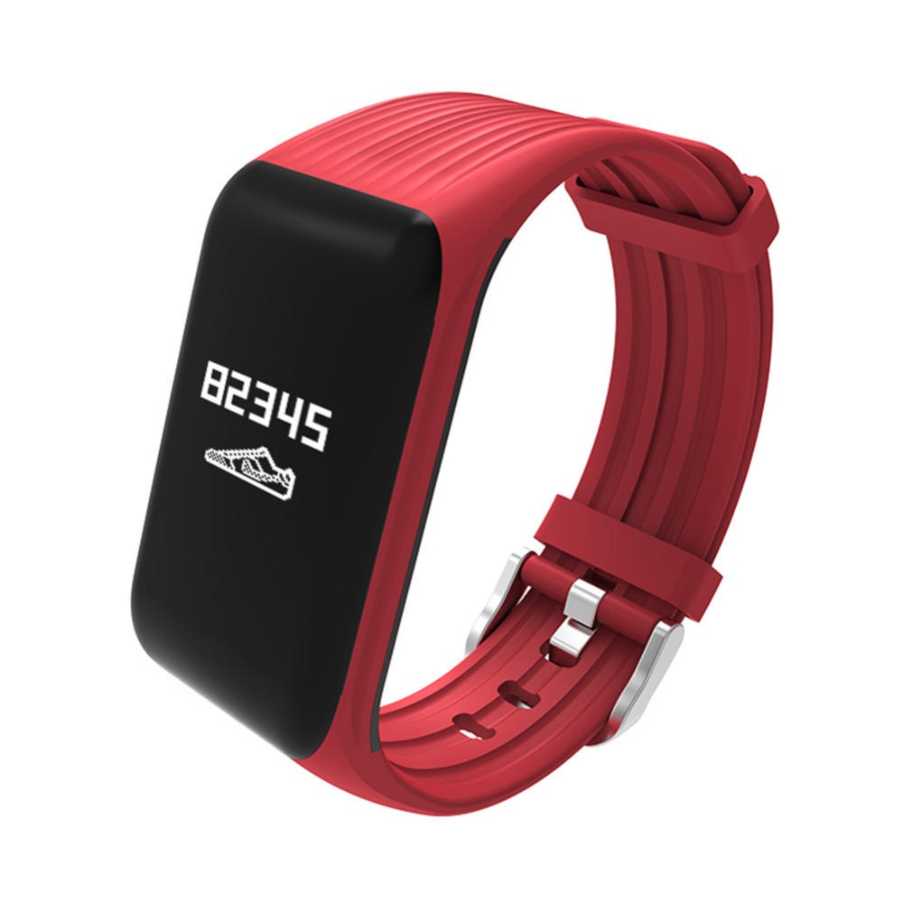 Fitness Activity Tracker Real-time Heart Rate Monitor Waterproof Smart Wristband - Red - Image 2