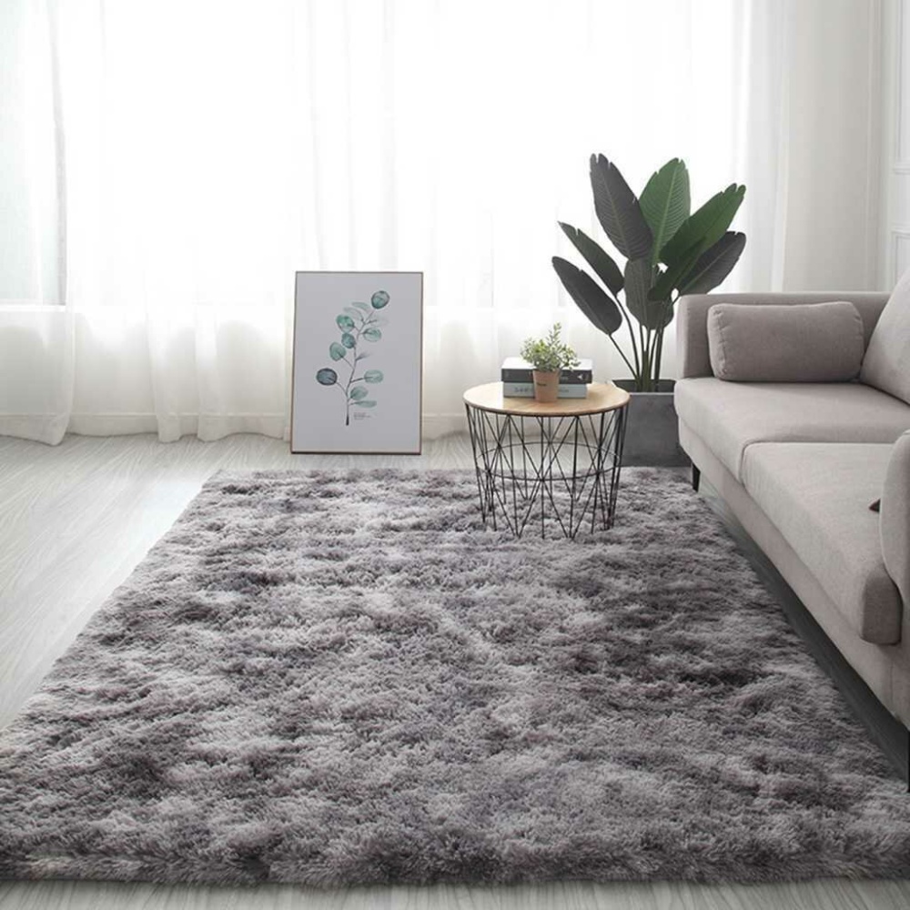 Multi-color Polyester Flax Carpet Anti-fouling Non-slip Area Dirt-resistant Soft Rug Rug - Light Grey - Image 2