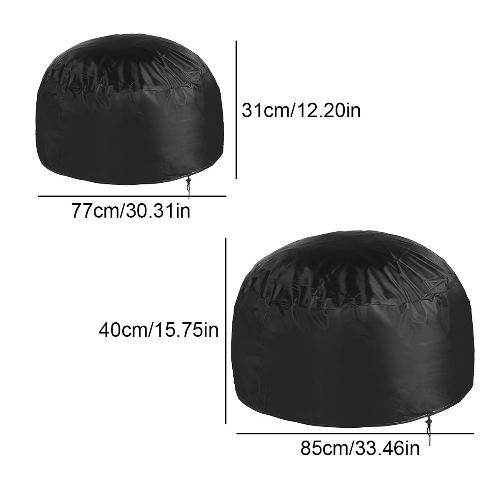 BBQ Gill Cover Waterproof UV Protector Gas Charcoal Burner Round Cover Outdoor Camping Picnic - M - Image 2