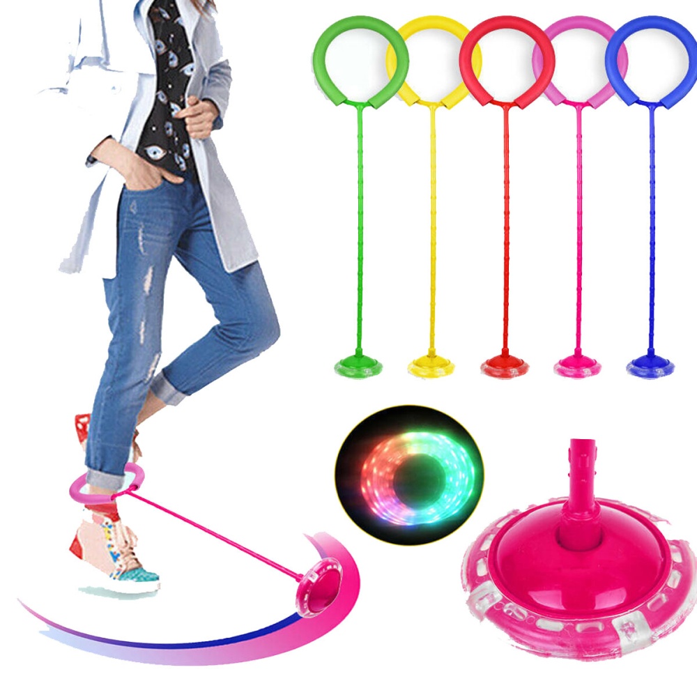 Kids Flash Jumping Toys Bouncing Ball Adult Children's Rotating Jump Ring Fitness Training One-leg Kick Ball - Blue