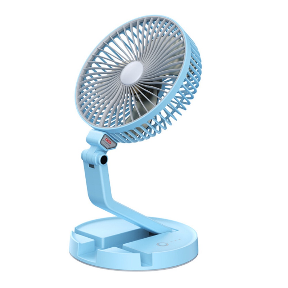 360° Rotation Mini Portable With Led Fan Portable Folding Retractable Fan Cool Wind for Office Home Travel - White - Image 2