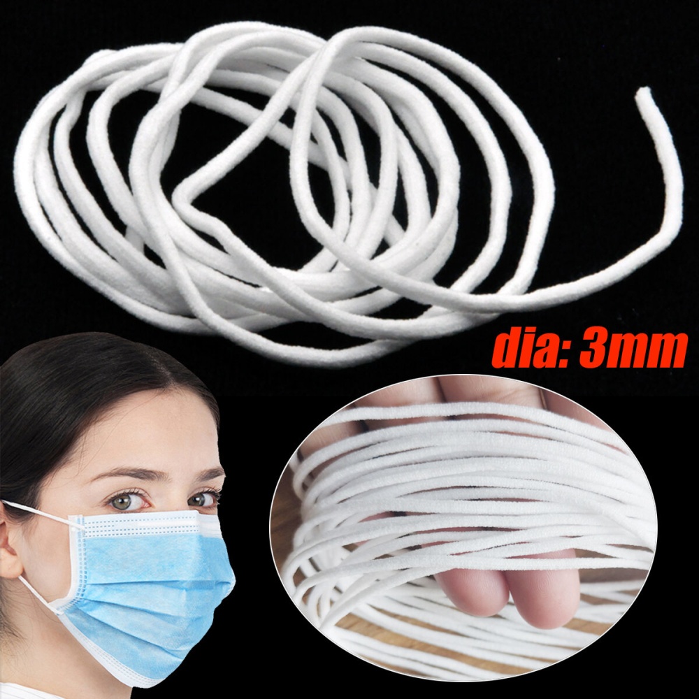 3mm Elastic Band DIY Mouth Face Cover Ear Hanging Thread Cord Rubber String - Image 2