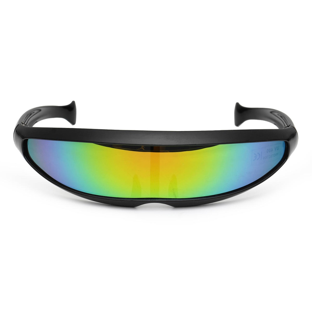 Party Glasses Novelty Futuristic Cyclops Mirrored Sunglasses Monoblock Alien - 4 - Image 2