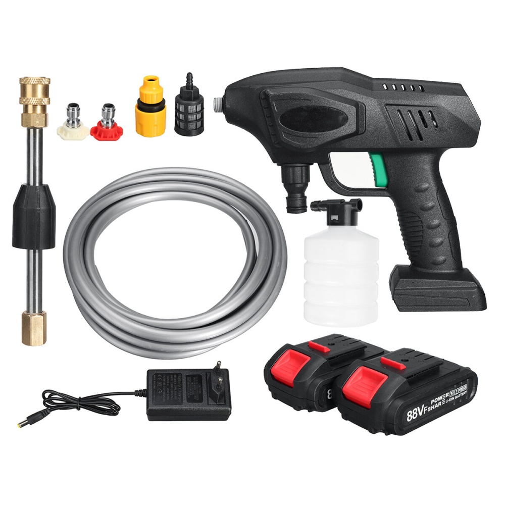 900W Cordless High Pressure Washer Battery Indicator Car Washing Machine Spray Guns Water Cleaner W/ 1/2 Battery For Makita - Without Battery