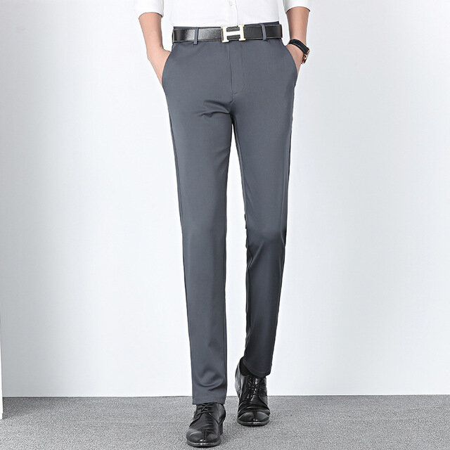 Men's Business Casual Pants Anti-wrinkle Pants - 31 Gray - Image 2